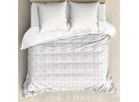 Abakuhaus Set Copripiumino Astratto Per Letti Singoli, Quadrati A Pois, Antiacaro, Adatto A Chi Soffre Di Allergie, Con Federa, 155 Cm X 220 Cm - 80 X 80 Cm, Grigio Antracite Avorio