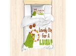 Set Copripiumino Abakuhaus Luau Per Letti Singoli, Etnico Tag Per Un Luau Wording, Antiacaro, Adatto A Chi Soffre Di Allergie, Con Federa, 135 Cm X 200 Cm - 80 X 80 Cm, Cioccolato-Calce-Verde