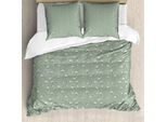Set Copripiumino Invernale Abakuhaus Per Letti Singoli, Motivi Geometrici Con Alberi, Antiacaro, Adatto A Chi Soffre Di Allergie, Con Federa, 155 Cm X 220 Cm - 80 X 80 Cm, Verde Reseda Chiaro