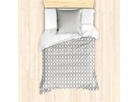 Abakuhaus Set Copripiumino Vintage Per Letti Singoli, Nostalgic Curved Squares, Antiacaro E Anallergico, Con Federa, 135 Cm X 200 Cm - 80 X 80 Cm, Grigio Talpa Eggshell