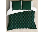 Abakuhaus Set Copripiumino Geometrico A Rombi Per Letti Singoli, Arte Moderna Verde, Antiacaro, Adatto A Chi Soffre Di Allergie, Con Federa, 155 Cm X 220 Cm - 80 X 80 Cm, Verde E Giallo Verde