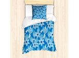 Abakuhaus Set Copripiumino Per Letto Singolo, Motivo Petali Top View, Antiacaro E Anallergico, Con Federa, 135 Cm X 200 Cm - 80 X 80 Cm, Azzurro Blu Chiaro