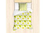 Abakuhaus Set Copripiumino Geometrico Per Letti Singoli, Stile Minimalista Memphis, Antiacaro, Adatto A Chi Soffre Di Allergie, Con Federa, 135 Cm X 200 Cm - 80 X 80 Cm, Giallo, Verde, Giallo