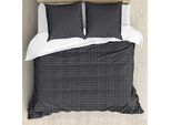 Abakuhaus Set Copripiumino Per Letto Singolo, Motivo Antico Astratto A Traliccio, Antiacaro E Anallergico, Con Federa, 155 Cm X 220 Cm - 80 X 80 Cm, Grigio E Grigio Scuro