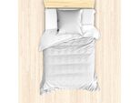 Abakuhaus Set Copripiumino Astratto Per Letti Singoli, Stelle Monocromatiche Unite, Antiacaro E Anallergico Con Federa, 135 Cm X 200 Cm - 80 X 80 Cm, Grigio Chiaro E Bianco