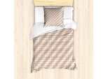 Abakuhaus Set Copripiumino Astratto Per Letti Singoli, Cerchi Colorati E Stelle, Antiacaro, Adatto A Chi Soffre Di Allergie, Con Federa, 135 Cm X 200 Cm - 80 X 80 Cm, Multicolore
