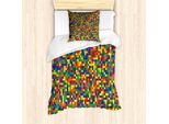 Set Copripiumino Abakuhaus Per Letti Singoli, Vivid Motley Pixel, Antiacaro, Adatto A Chi Soffre Di Allergie, Con Federa, 135 Cm X 200 Cm - 80 X 80 Cm, Multicolore