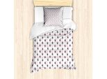 Abakuhaus Set Copripiumino Per Letto Singolo ZuckerschäDel, Teschi E Cactus Artistici, Antiacaro, Adatto A Chi Soffre Di Allergie, Con Federa, 135 Cm X 200 Cm - 80 X 80 Cm, Rosa Antracite