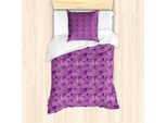 Set Copripiumino Abakuhaus Per Letti Singoli, Arte Monocromatica In Filigrana, Antiacaro, Adatto A Chi Soffre Di Allergie, Con Federa, 135 Cm X 200 Cm - 80 X 80 Cm, Rosa Baby E Lilla