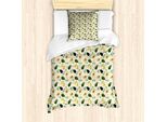 Abakuhaus Set Copripiumino Per Letto Singolo, Seedy Con Frutta Tagliata A Fette Intere, Antiacaro, Adatto A Chi Soffre Di Allergie, Con Federa, 135 Cm X 200 Cm - 80 X 80 Cm, Champagne E Multicolore