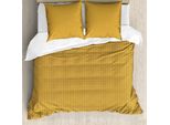Set Copripiumino Abakuhaus In Stile Orientale, Colori Vivaci, Motivi Geometrici Orientali, Fantasia Retrò, 200 X 200 Cm + 80 X 80 Cm, Senape Viola