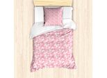 Abakuhaus Set Copripiumino Astratto Per Letti Singoli, Motivo Ripetuto A Semicerchio, Antiacaro, Adatto A Chi Soffre Di Allergie, Con Federa, 135 Cm X 200 Cm - 80 X 80 Cm, Rosa Pallido