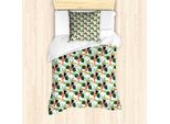 Abakuhaus Set Copripiumino Tropicale Per Letti Singoli, Fiori E Uccelli Toucan, Antiacaro, Adatto A Chi Soffre Di Allergie, Con Federa, 135 Cm X 200 Cm - 80 X 80 Cm, Multicolore