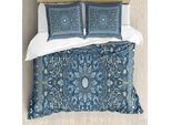 Abakuhaus Set Copripiumino Antico Orientale Per Letti Singoli, Ispirazione Persiana, Antiacaro, Adatto A Chi Soffre Di Allergie, Con Federa, 155 Cm X 220 Cm - 80 X 80 Cm, Grigio Verde Acqua Blu Grigio
