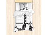 Abakuhaus Set Copripiumino Per Letto Singolo, Uomo Coraggioso A Cavallo, Antiacaro, Adatto A Chi Soffre Di Allergie, Con Federa, 135 Cm X 200 Cm - 80 X 80 Cm, Grigio Antracite E Bianco