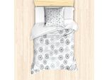 Set Copripiumino Invernale Abakuhaus Per Letti Singoli, Motivo Astratto Neutro Con Fiocchi Di Neve, Antiacaro E Anallergico, Con Federa, 135 Cm X 200 Cm - 80 X 80 Cm, Blu Tortora