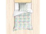 Set Copripiumino Retrò Abakuhaus Per Letti Singoli, Sketchy E Bunte Kameras, Antiacaro, Adatto A Chi Soffre Di Allergie, Con Federa, 135 Cm X 200 Cm - 80 X 80 Cm, Multicolore