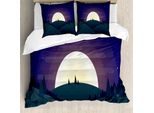 Abakuhaus Set Copripiumino A Mezzaluna Per Letti Singoli, Cielo Stellato Notturno, Antiacaro, Adatto A Chi Soffre Di Allergie, Con Federa, 200 Cm X 200 Cm - 80 X 80 Cm, Multicolore