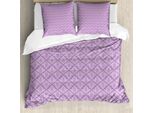 Set Copripiumino Abakuhaus In Stile Orientale, Decorato Con Tonalità Viola E Un Design BohéMien, 200 X 200 Cm + 80 X 80 Cm, Viola Pallido