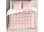 Set Copripiumino In Damasco Rosa Abakuhaus, Motivo Floreale Monocromatico Di Ispirazione Vittoriana, Delicato E Ripetitivo, 200 X 200 Cm + 80 X 80 Cm, Rosa Pallido E Avorio