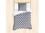 Set Copripiumino In Damasco Abakuhaus Per Letti Singoli, Stile Monocromatico Nostalgico, Antiacaro E Anallergico, Con Federa, 135 Cm X 200 Cm - 80 X 80 Cm, Color Guscio D'uovo Viola Blu