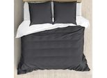 Abakuhaus Set Copripiumino Antico, Design Semplice Monocromatico Vintage A Traliccio Con Motivo Continuo, 200 X 200 Cm + 80 X 80 Cm, Grigio E Grigio Scuro