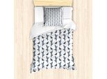 Abakuhaus Set Copripiumino Per Letto Singolo, Farfalle Vintage Yew, Antiacaro, Adatto A Chi Soffre Di Allergie, Con Federa, 135 Cm X 200 Cm - 80 X 80 Cm, Bianco Ardesia-Blu