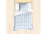 Abakuhaus Set Copripiumino Per Letti Singoli, Motivo Farfalle, Antiacaro, Adatto A Chi Soffre Di Allergie, Con Federa, 135 Cm X 200 Cm - 80 X 80 Cm, Blu Cielo Scuro Ceil Blau