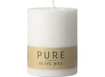 Wenzel Pure Candela Di Cera D'oliva 9X7Cm, Bianco