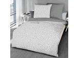 Kaeppel Biber Biancheria Da Letto Reversibile A Pois Password Graphit 155X220 Cm + 80X80 C