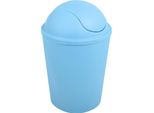 Msv Cestino Per Cosmetici Cestino Con Coperchio Basculante Da 5,5 Litri In Plastica Blu Chiaro