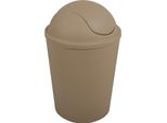 Msv Cestino Per Cosmetici Cestino Con Coperchio A Ribalta Da 5,5 Litri In Plastica Taupe