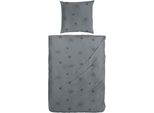 Biancheria Da Letto Hahn In Fibra Fine Grigio Grafite Stelle 135X200 Cm + 80X80 Cm