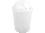 Msv Cestino Per Cosmetici Cestino Per Rifiuti Con Coperchio Basculante Da 5,5 Litri In Plastica Bianco