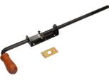 Kotarbau® Scrocco A Molla 480 Mm Scrocco Per Porta Scrocco Grendel Nero Acciaio Inox Maniglia In Legno Resistente Alle Intemperie Con Sospensione Scrocco Per Cancello Porte Scorrevoli Cancelli Uni