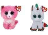 Ty - Animali Di Peluche - Beanie Boo - Gatto Reagan E Unicorno Di Natale