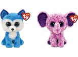 Ty - Stofftiere - Beanie Boo's - Prince Husky & Eva Elephant