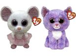 Ty - Animali Di Peluche - Beanie Buddy - Nina Mouse & Cassidy Cat