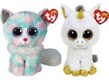 Ty - Animali Di Peluche - Beanie Buddy - Gatto Opale E Unicorno Pegaso