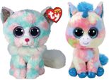 Ty - Peluche - Beanie Buddy - Gatto Opale & Unicorno Blitz