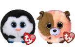 Ty - Peluche - Teeny Puffies - Pinguino Waddles E Cane Mandarino