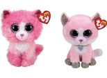 Ty - Animali Di Peluche - Beanie Boo's - Gatto Reagan E Gatto Rosa Fiona