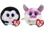 Ty - Peluche - Teeny Puffies - Waddles Penguin & Colby Mouse