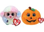 Ty - Stofftiere - Teeny Puffies - Barboncino Arcobaleno E Zucca Di Halloween