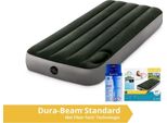 Intex Downy - Materasso Ad Aria - Singolo - Compatto - Con Kit Di Riparazione E Pompa Incorporata - 191X76X25 Cm - Pvc - Verde