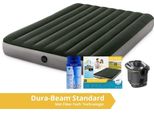 Intex Prestige Downy - Materasso Ad Aria - Doppio - Con Pompa A Batteria E Kit Di Riparazione - 191X152X25 Cm - Pvc - Verde