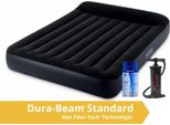 Intex Pillow Rest Classic - Materasso Ad Aria - Doppio - Con Kit Di Riparazione E Pompa Incorporata - 203X152X25 Cm - Pvc - Blu Scuro