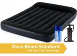 Intex Pillow Rest Classic - Materasso Ad Aria - Dubbio - Con Kit Di Riparazione E Pompa Incorporata - 191X137X25 Pvc - Blu Scuro