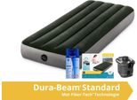 Intex Prestige Downy - Materasso Ad Aria - Singolo - Con Pompa A Batteria E Kit Di Riparazione - 191X99X25 Cm - Pvc - Verde
