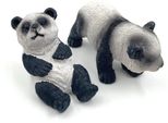 Onwomania Statuetta In Poliresina Panda Doppio Panda Orso Panda Gigante Animale Decorativo In Poliresina Bianco 6,5 Cm